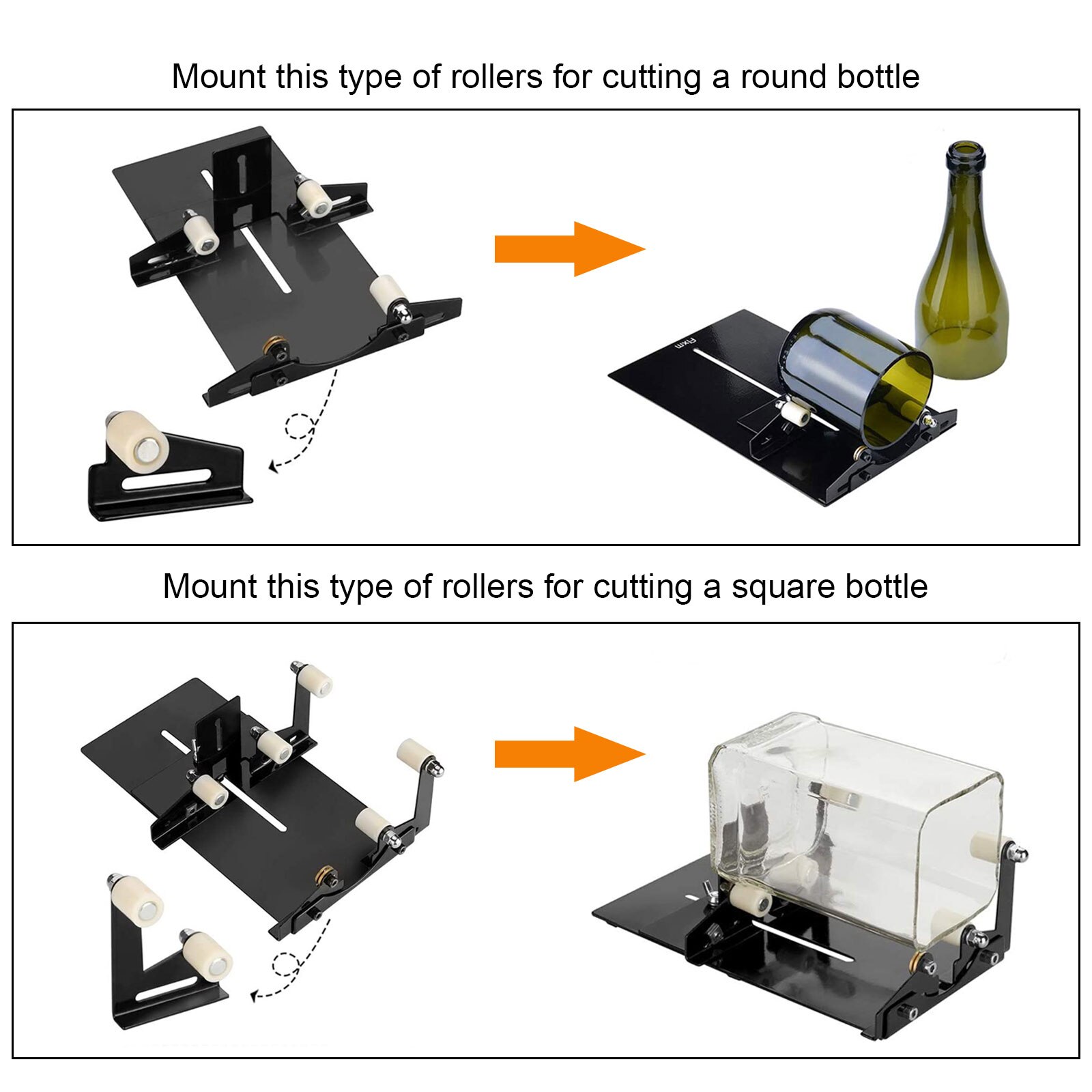 Glass Cutter Glass Bottle Cutter Cutting Tool Square and Round Wine Beer Glass Sculptures Cutter for DIY Glass Cutting Machine