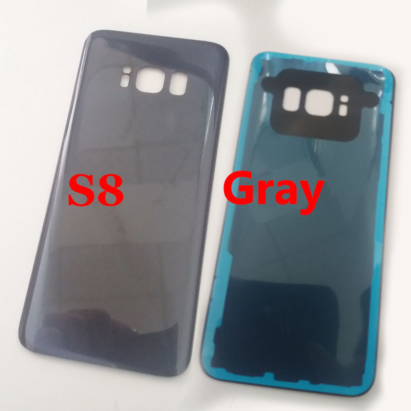 For SAMSUNG Galaxy S8 S8 Plus G950 G950F G950 G955F Back Glass Battery Cover Rear Door Housing Case Adhesive Camera Glass: S8 gray