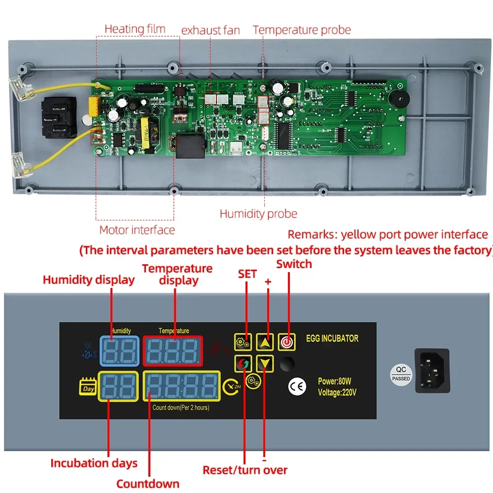 Incubatrice da cova per uova incubatrice fai da te mini incubatore controllore impostato incubatrice per uova fai da te con controllo della temperatura pollo HTMC-5