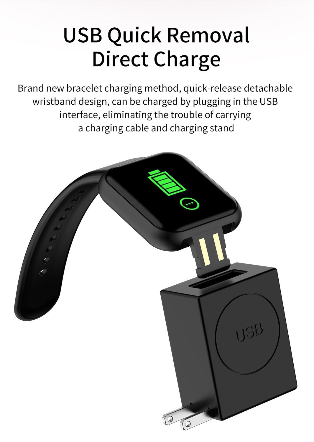 Y68 blåt vandtæt digitale smarte ure mænd kvinder børn smart armbåndsur hr / bp rate smartwatch fitness tracker pk  d20