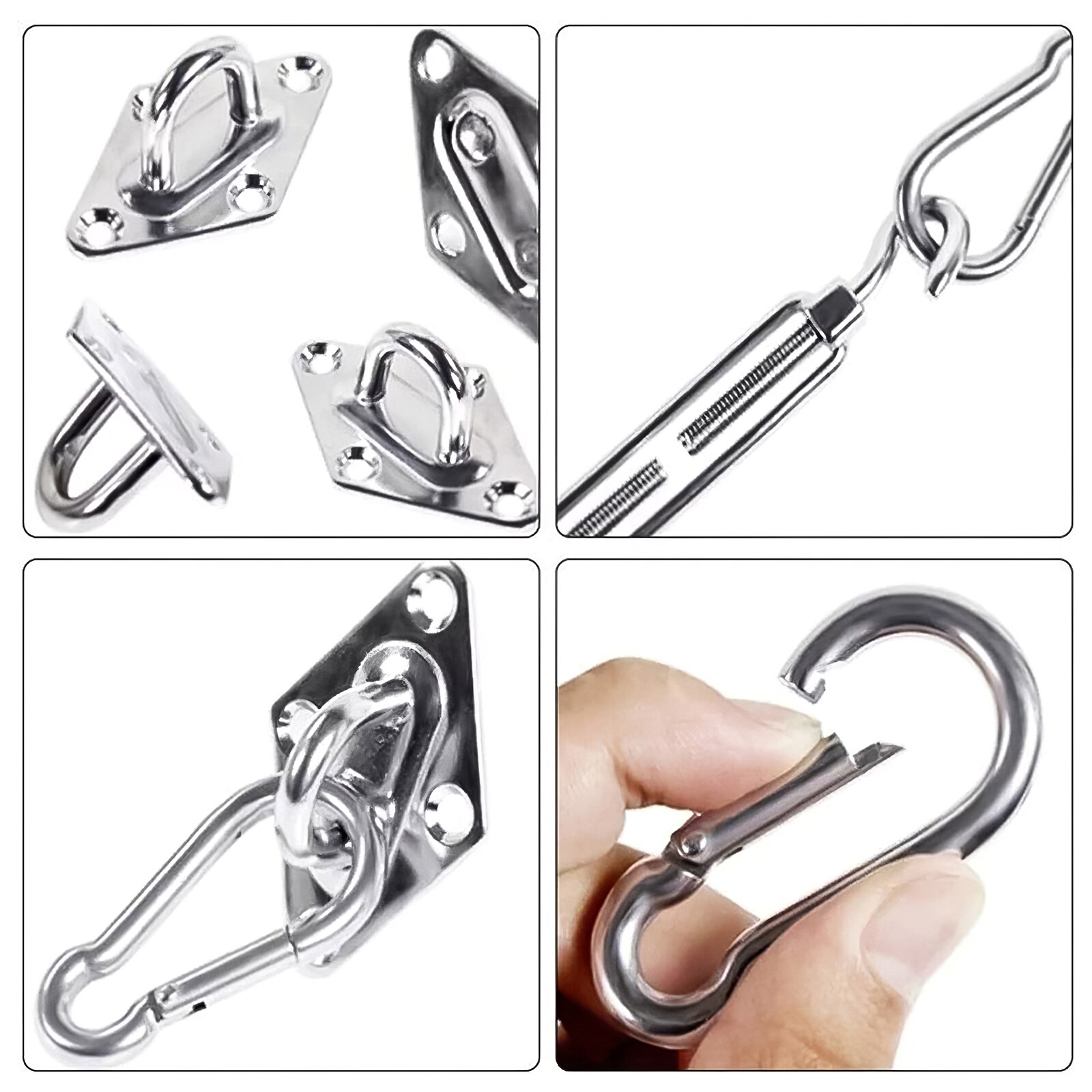 Turnbuckle Wire Tensioner Stainless Steel Hook Rope Cable Tension Set for Heavy Duty Sun Shade Sail Fixing Kit