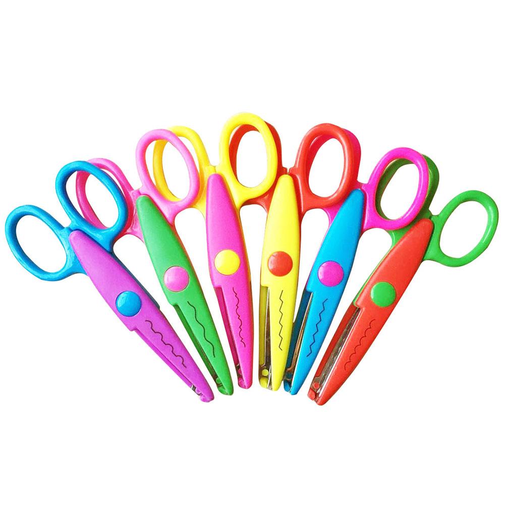 6 PCS Paper Cut Wave Edge Craft Scissors Set DIY Album Tools Manual Safe Child Scissors: Default Title