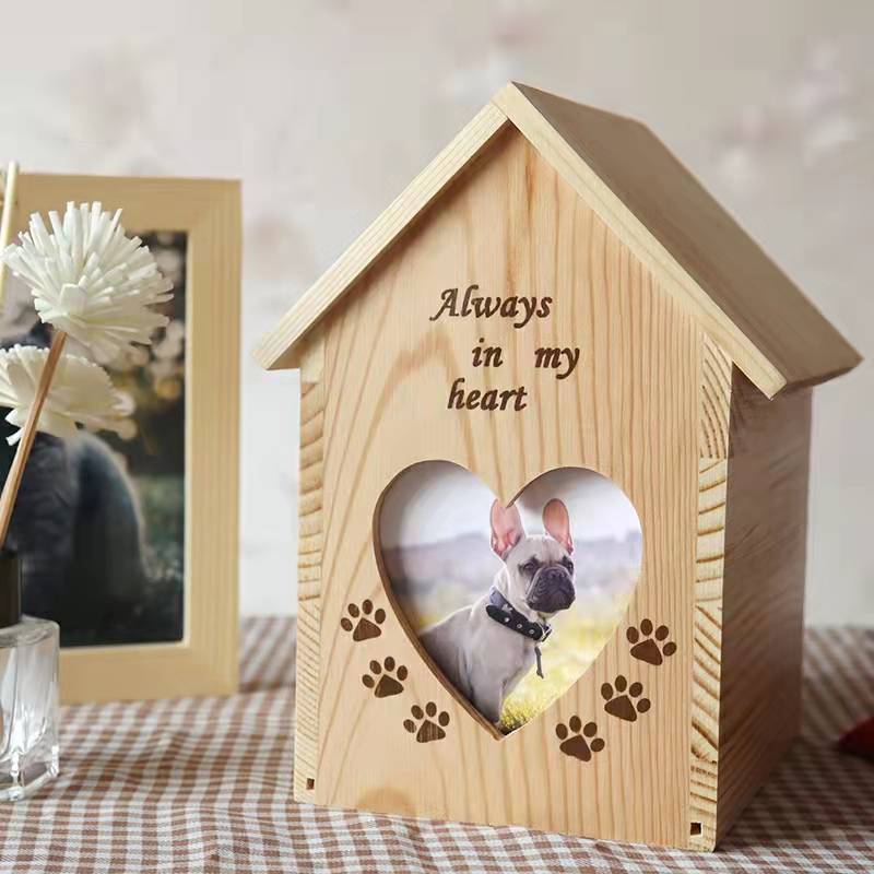 Ataúd hecho a mano de madera maciza para mascotas, urna para gatos y perros, ataúd para perros, suministros de funeral para mascotas no están pintados