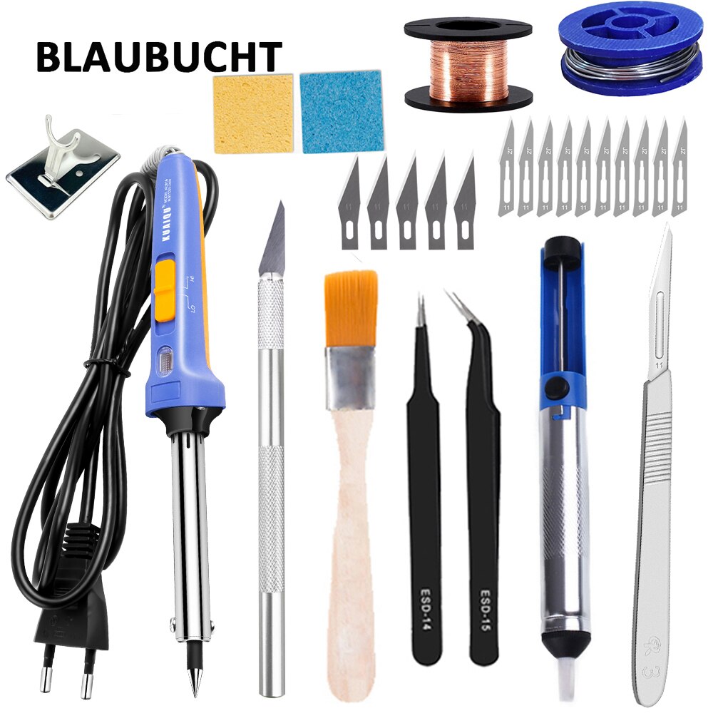 60W Dual Power Electric Soldering Iron Temperature Adjustable Repair Welding Tool Ceramic Heater Soldering Tin Wire Tweezers