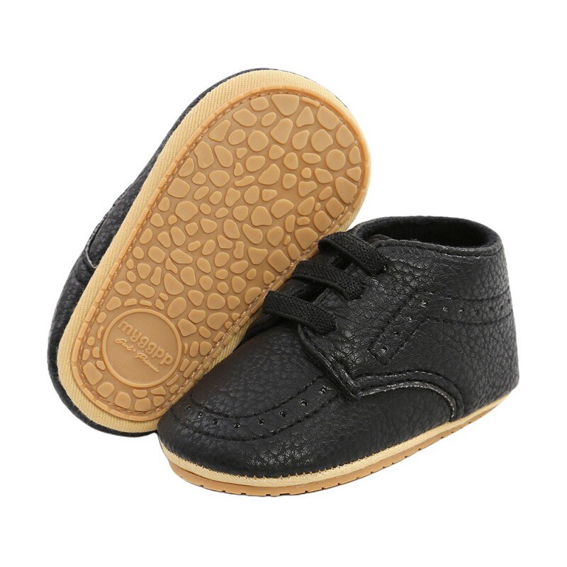 Calzado de cuero de PU para bebé de primeros pasos para niño y niña, mocasines deportivos clásicos de suela blanda para cuna, informales, color blanco, de 0 a 18 meses: B / 7-12 meses