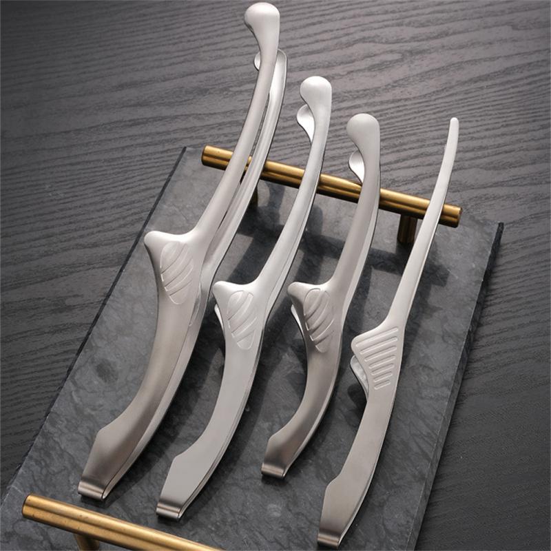 Gold Silber Edelstahl Lebensmittel Zange Koreanische Grill Zange Picknick Grill Grill BBQ Steak Klemme Backen Werkzeuge Clip Koch Zange