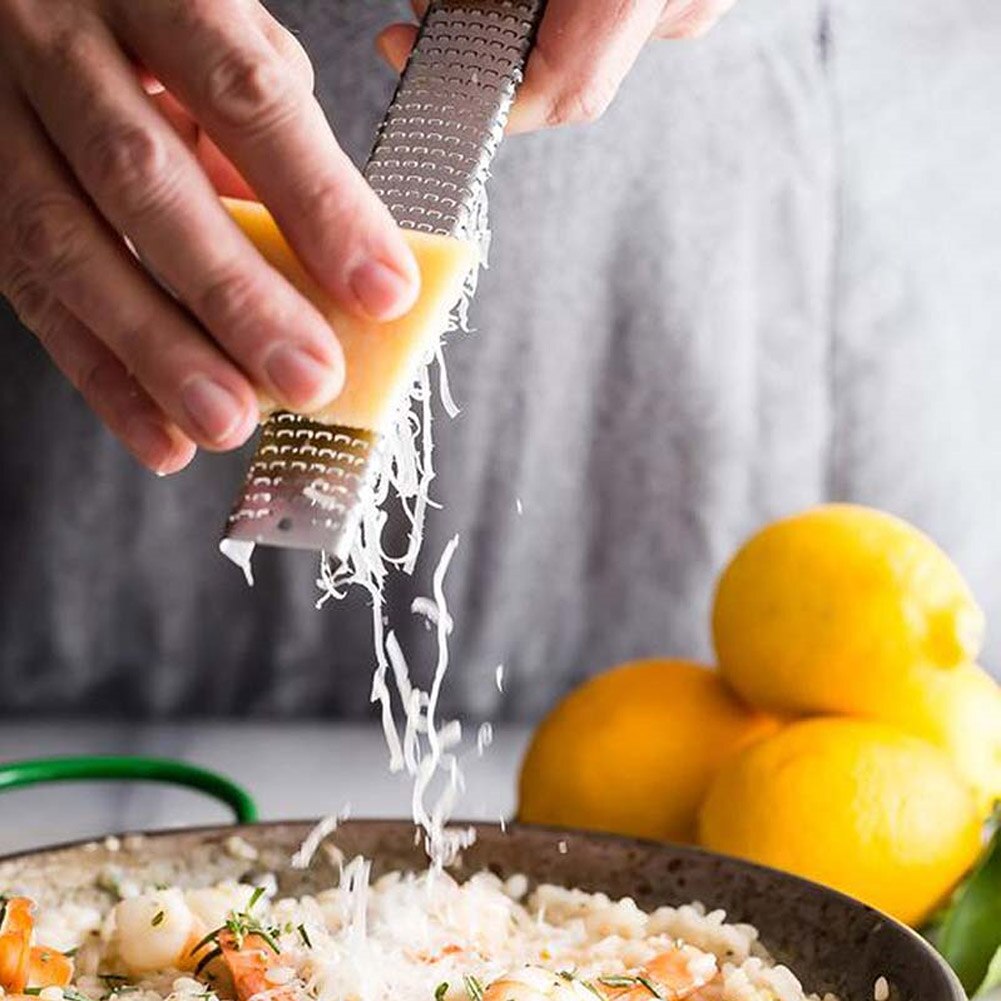 12 pulgadas multifuncional rectángulo de acero inoxidable utensilios para rallar queso Chocolate limón Zester fruta pelador utensilios de cocina Hogard