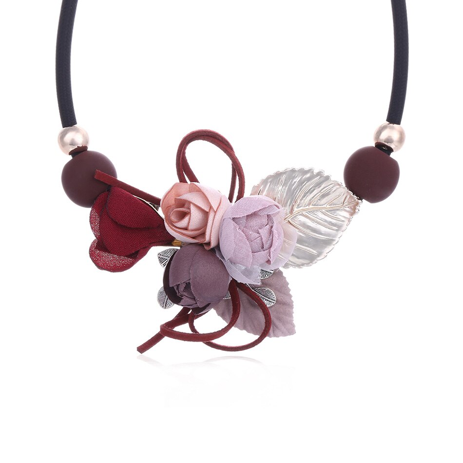 Match-Rechts Vrouwen Ketting Verklaring Kettingen Bloem en Blad Ketting Voor Vrouwen Sieraden SP253: RED