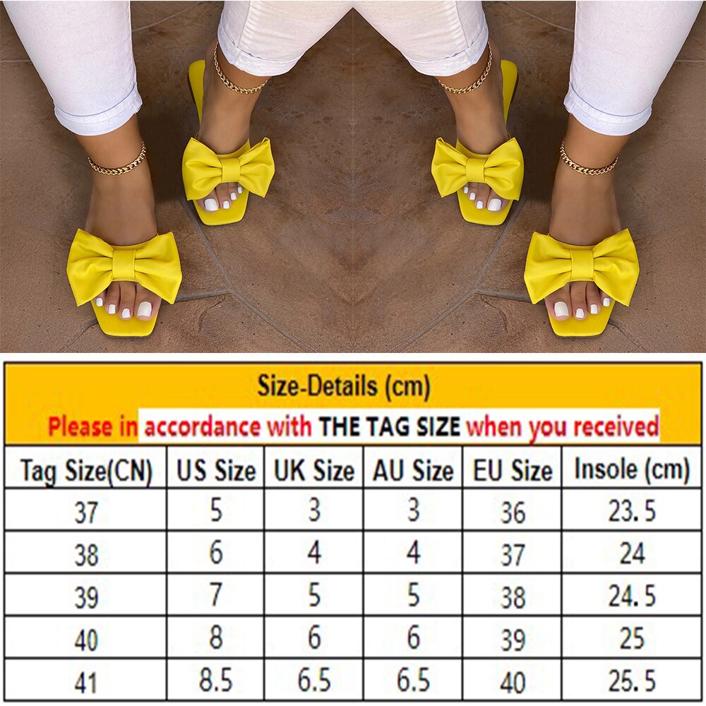 Été femmes sandales bout carré dames talon Mules nœud plat bas talon sandales pantoufles femme femme chaussures D30