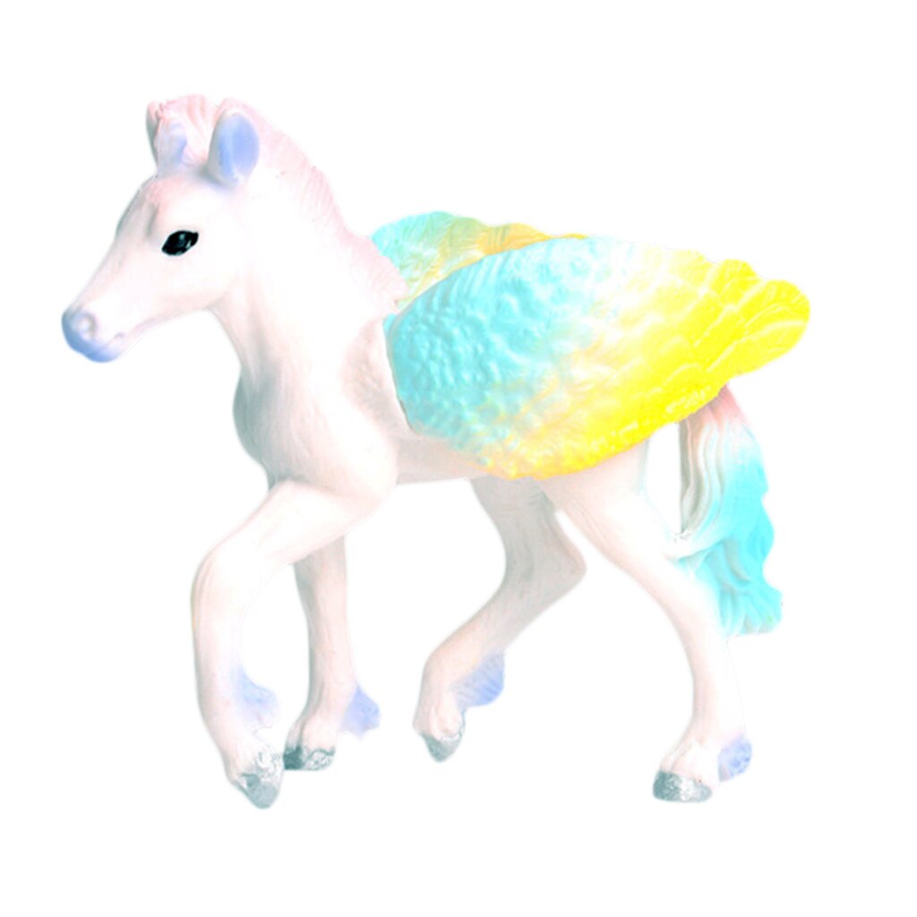 8.5Cm Rainbow Unicorn Fantasy Animal Model Effen Plastic Paard Cijfers Home Decor Collectie
