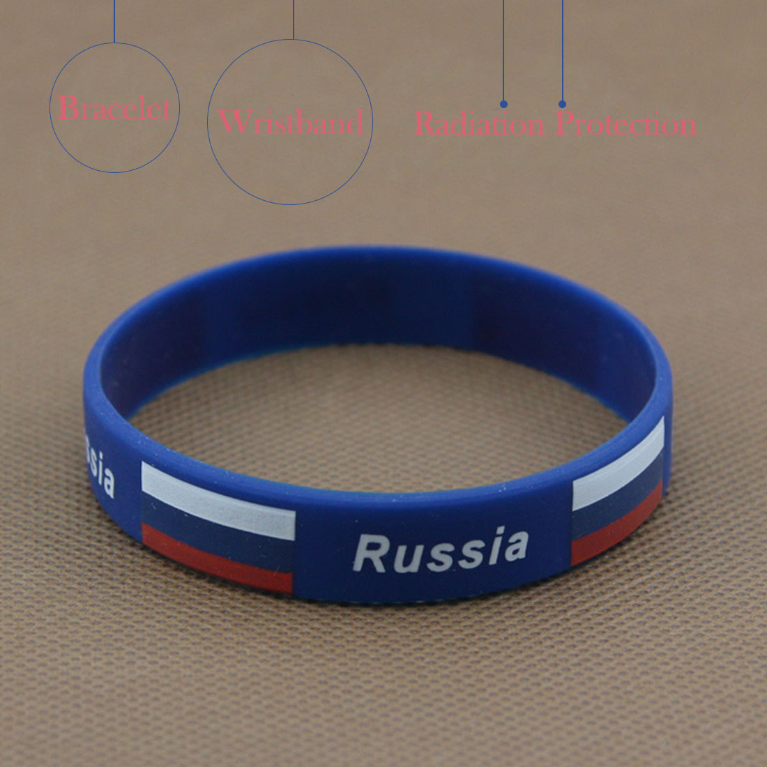 Brand 1pcs Football Fans Bracelet Soccer fan Accessories Football Silicone Bracelet Cheerleading supplies: Russia