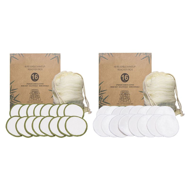 Full Circle 8 Waschbare Bambus-Make-up-Pads – Wiederverwendbar, Ø 8 Cm, Mit Wäschenetz