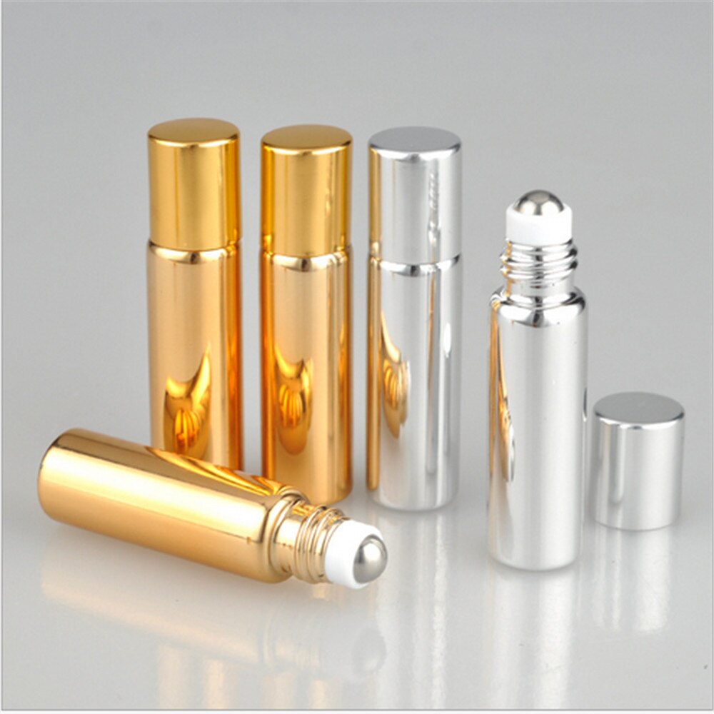 5ML Metalen Roller Hervulbare Fles Etherische Oliën Roll-on Glazen Parfumflesjes Cosmetica Container lotion Spray Verstuiver