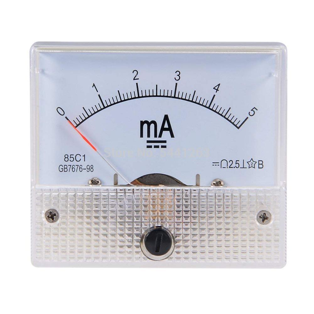 85C1 Analog Current Panel Meter DC 1mA 20mA 30mA 50mA 100mA 200mA 500mA Ammeter for Circuit Testing Ampere Tester Gauge 1 PCS