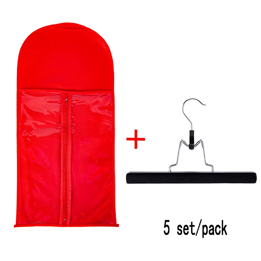 Support de rangement de perruque en bois d'usine alileader avec sac de perruque pour extension de cheveux perruque anti-poussière sac d'extension de cheveux non tissé 10 ensembles/pièces: 5 tao hong