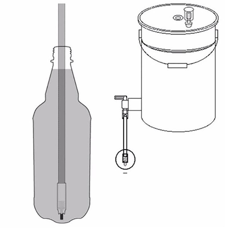 Rellenador de botellas de acero inoxidable, botella de cerveza con resorte de 13,7 pulgadas de longitud, con grifo de plástico, Cubo de embotellado de elaboración casera
