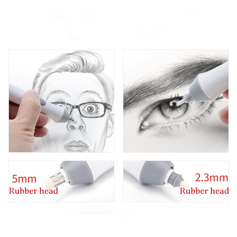 Tenwin-Borrador de lápiz automático eléctrico para bosquejo, suministros de escritura para estudiantes, papelería para niños, borrador de papelería para dibujo