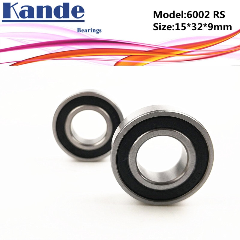 6002RS Bearing 4pcs ABEC-5 6002 2RS Single Row Deep Groove ball bearing 6002-2RS 15x32x9 mm Kande bearing