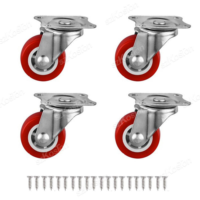 4Pcs Furniture Caster 1/1.25/1.5/2 inch PVC Universal Wheel Swivel Caster Roller Wheel For Platform Trolley Accessory Furniture