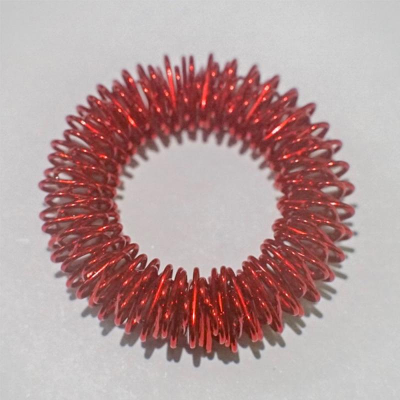 Finger Ring Toy Stress Relief Sensory Spring Fingers Rings Stress Anxiety Relief Finger Toys Spiky Finger Ring/Acupressure Ring: red