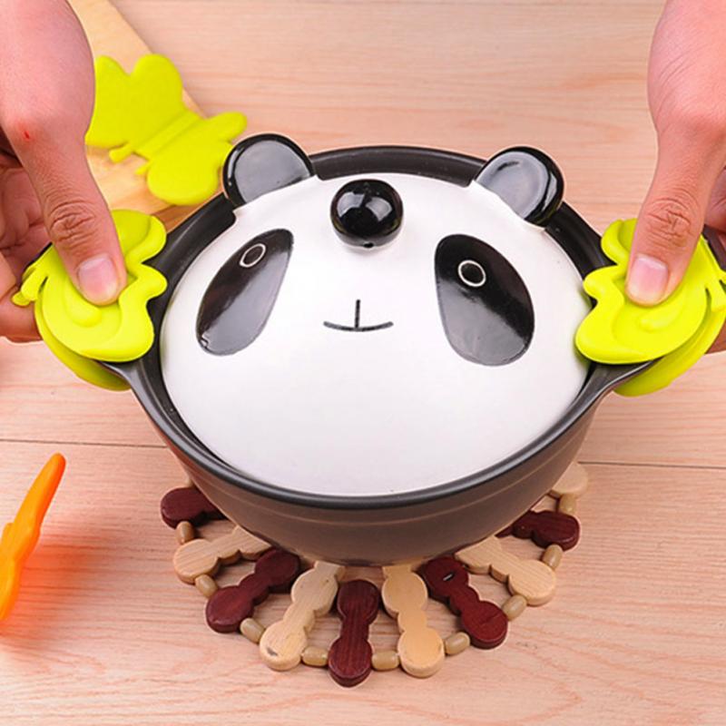 Silikone varmebestandig isolering mikroovn tallerken tallerken bakke clips klemmeholder sommerfugl køkken varmeisolering clip