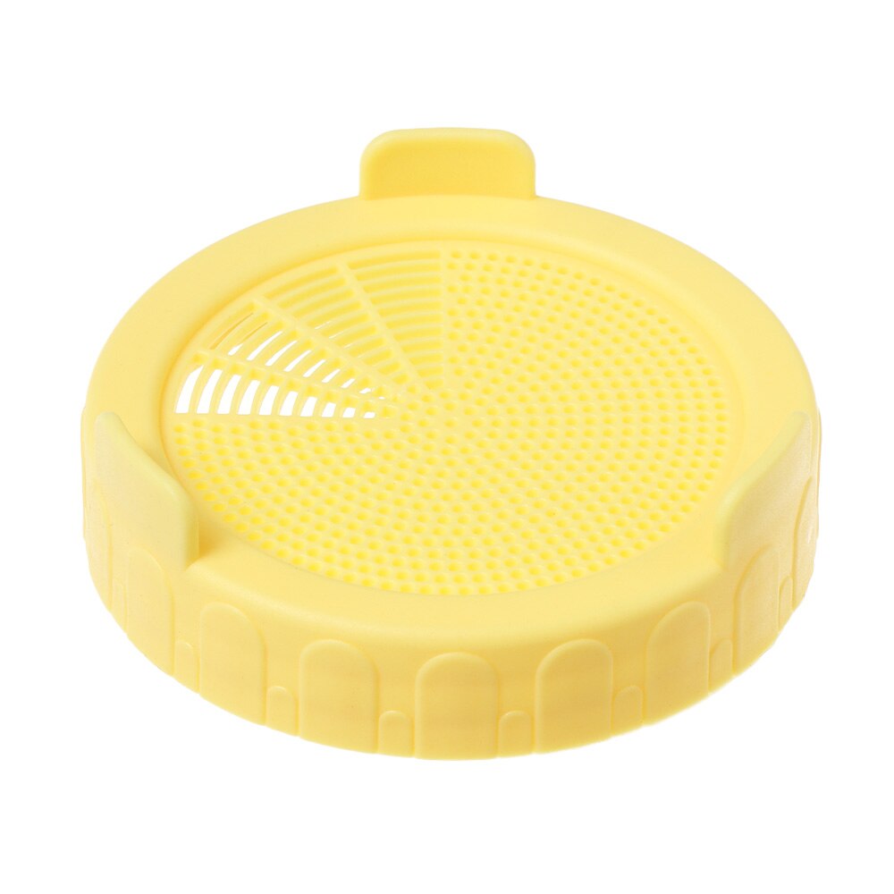 1PC Sprouting Lid For 86mm Mason Jar Food Grade Mesh Sprout Cover Kit Seed Crop Germination Vegetable Plastic Sealing Ring Lid: Yellow