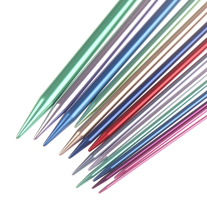 2 stuks/set enkelpuntige breinaalden spelden rechte aluminium diy weefgereedschap lange trui sjaal naald