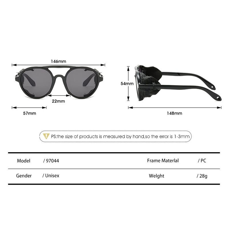Gothic Round Hollow Steampunk Sunglasses Vintage Men Goggles Sunglass Steam Punk Women Sun Glasses Classical Twin-Beams Glasses