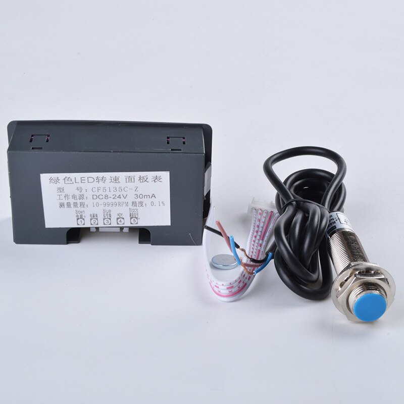 Tachymètre numérique 4, rouge, vert, bleu, tachymètre RPM, interrupteur à Hall, capteur de proximité DC 8-15V, plage de mesure 10-9999RPM