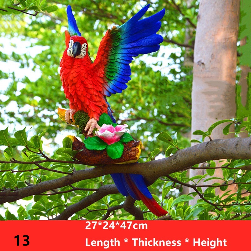 Garden Decoration Simulation Parrot Miniature Sculpture Resin Crafts Toucan Garden Outdoor Flexible Animal Sculpture: 13