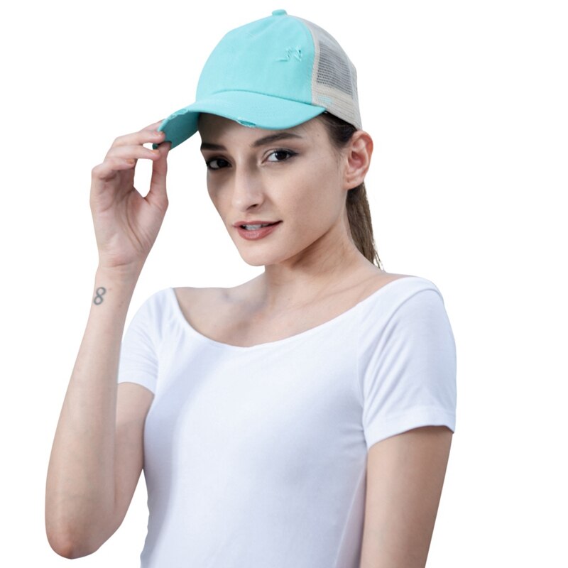 Baseball Cap Sunshade Breathable Cotton Ponytail Hat Headwear Outdoor Sports Wear With Adjustable Back Closure For Messy