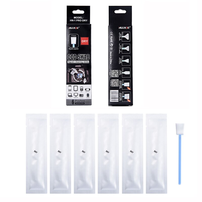 6 Pcs Ccd Sensor Cleaning Kit Droog/Nat Cmos Cleaner Droog/Nat Swab Voor Camera Dslr Camera 'S lens