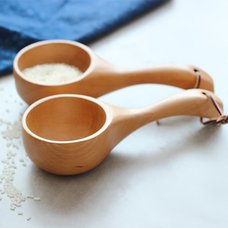 Long Handle Spoon Meal Spoon Wooden Spoon Saft Health With Hook Japanese Style Kitchen Tool Bar Restaurant Cooking Utensils