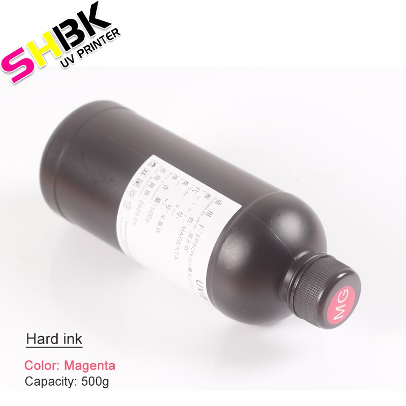 Shippping libero inchiostro UV a2 a3 a4 Cilindro uv stampante uv inchiostro stampante mandati e gonfiati uv duro inchiostro DX4 DX5 DX10 TX800 XP600 uv inchiostro 250ml 500ml: 500ml Magenta