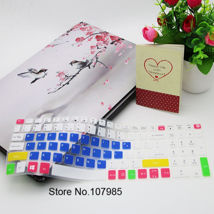 15 pouces clavier couverture de clavier En Silicone Protecteur pour Acer Aspire e15 e 15 E5-573g 532 522 V3-574 F5-572 TMP257 E5-573 E5 573G: Candyblue