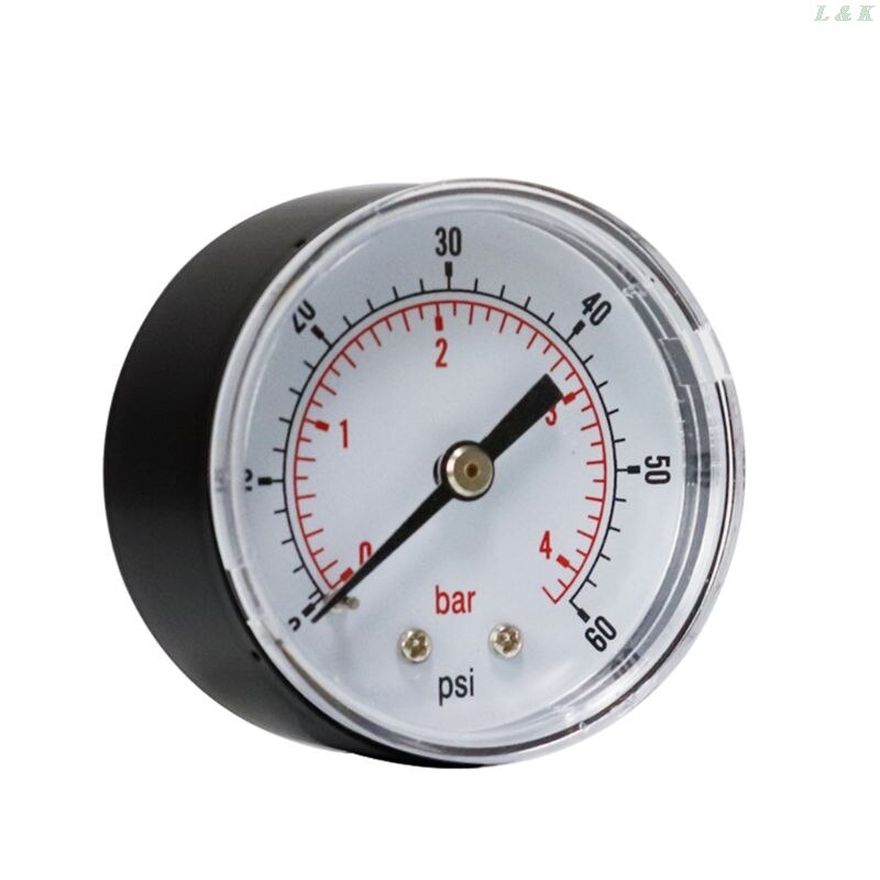 Pressure Gauge 52mm Dial 1/4" BSPT Horizontal 0/15,30,60.100,160,300 PSI & Bar