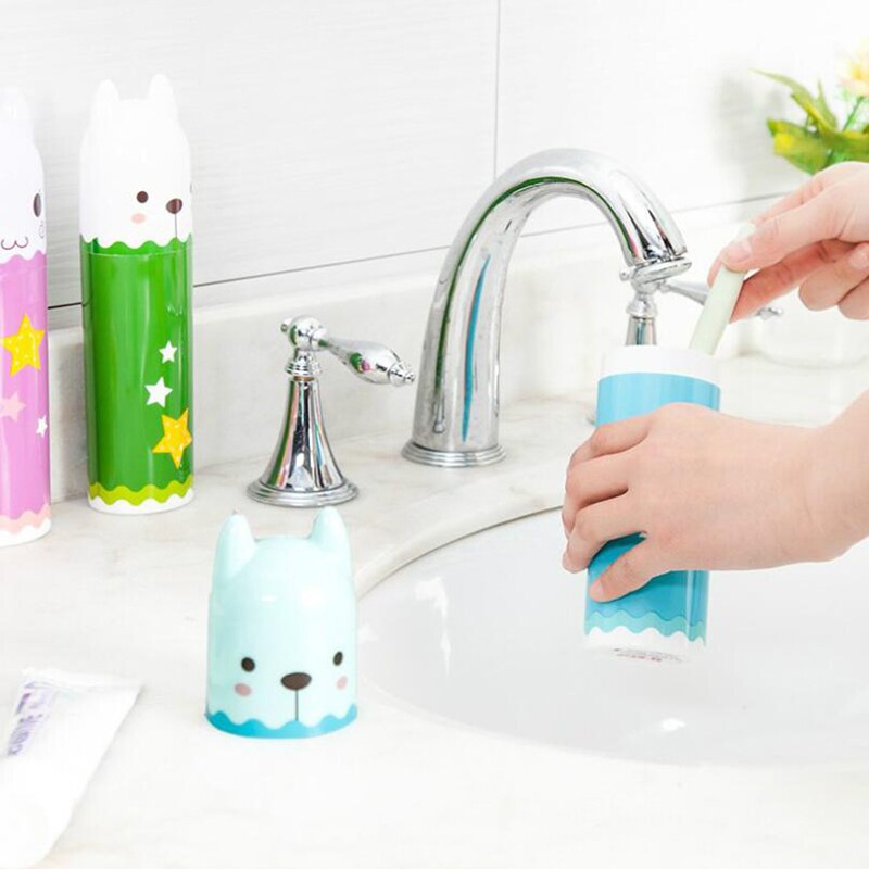 Tannbørstekopp tube oppbevaringsboks søt utendørs reise tannbørstedeksel etui holder bærbar vaskekopp baderomsglass