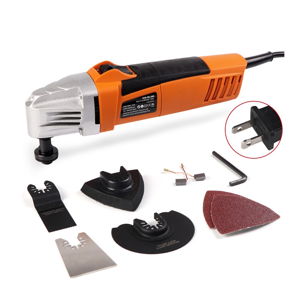11000-22000rpm Electric Woodworking Oscillating Multi Tool Trimmer Grout Removal Cutting Sanding 6 Variable Speeds Pure Copper