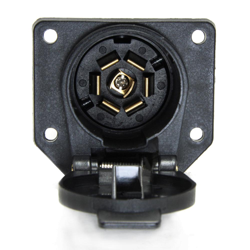 TIROL T24504 P3 7 Way Trailer Plastic Socket RV Blade Connector Trailer Adapter 12V Tow bar Towing - Vehicle End