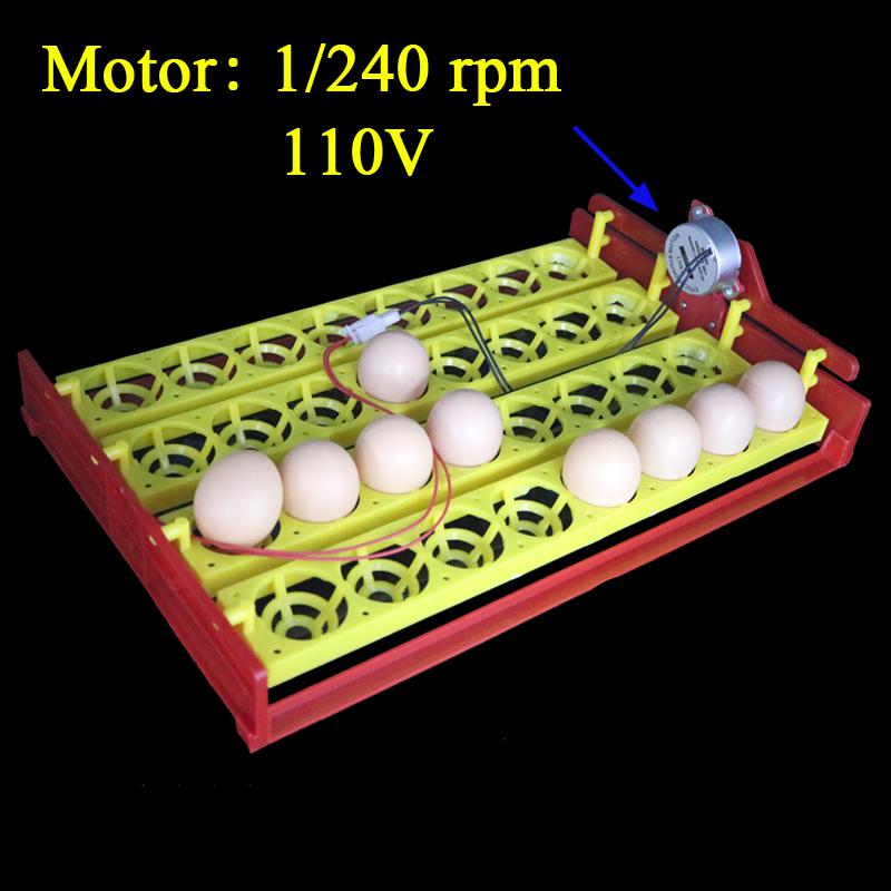 32 jaja skręcać taca inkubator automatyczny taca na jajka 110v / 220v / 12v kurczak kaczka jajka taca 28X43 cm 8 otworów: 1I240 rpm 110V motor
