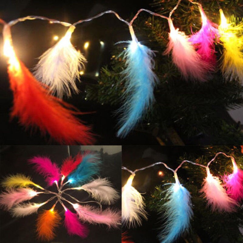 2.2M 20LED Batterij Operated String Feather Fairy Licht Warm Witte Kerst