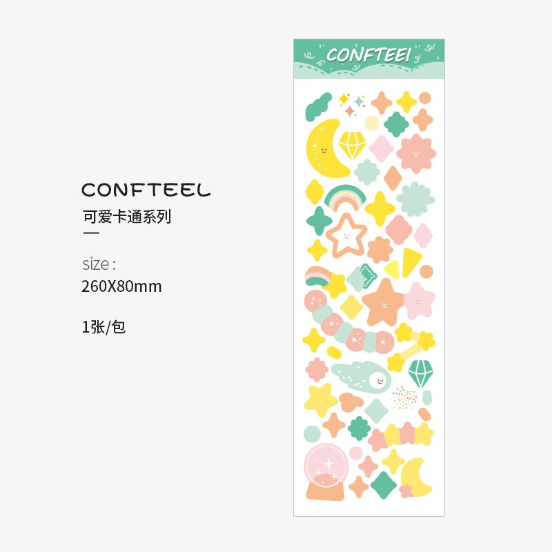 Ribbon Love Heart fresh Sticker Junk Journal DIY Scrapbooking Stationery Toy seal Decoration sticker: B