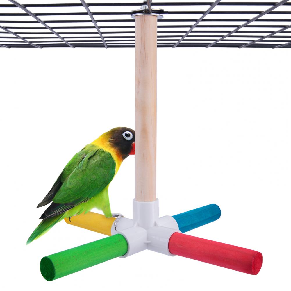 Mini Parrot Stand Natural Wood Parrot Rack Parrot Swing Holder Intellectual Training Hanging Parrot Swing Holder Parrot Toy