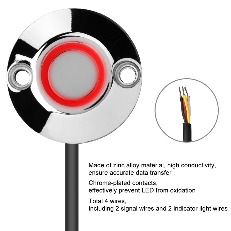 4 Wires Probe Reader 2 Signal Wires 2 indicator Light Wires Card iButton Probe Reader With LED Indicator Light 30MM