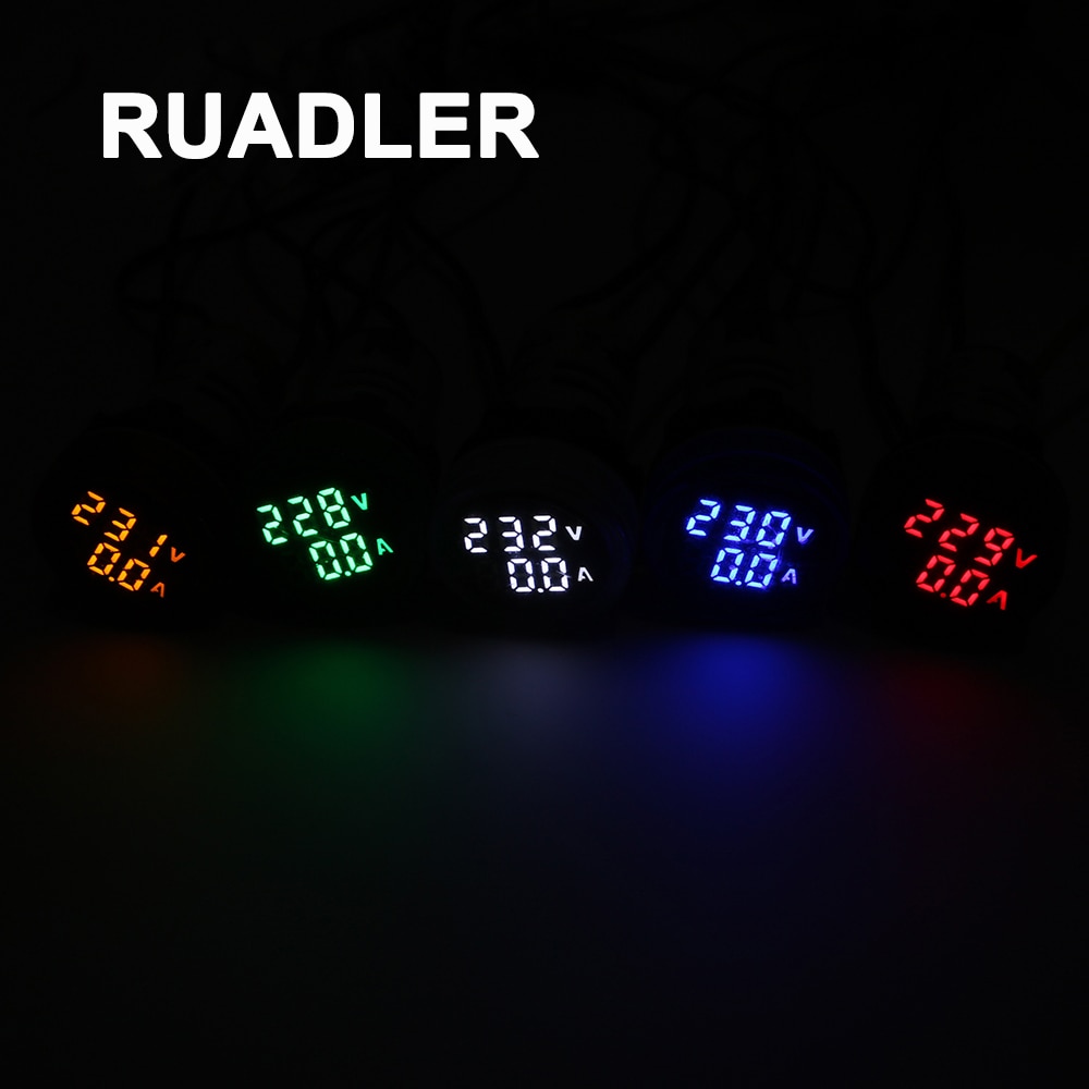 Mini Digitale Voltmeter Amperemeter 22Mm Ac 60-500V 0-100A Amp Volt Voltage Tester Meter Dual Led Indicator pilot Lamp Licht