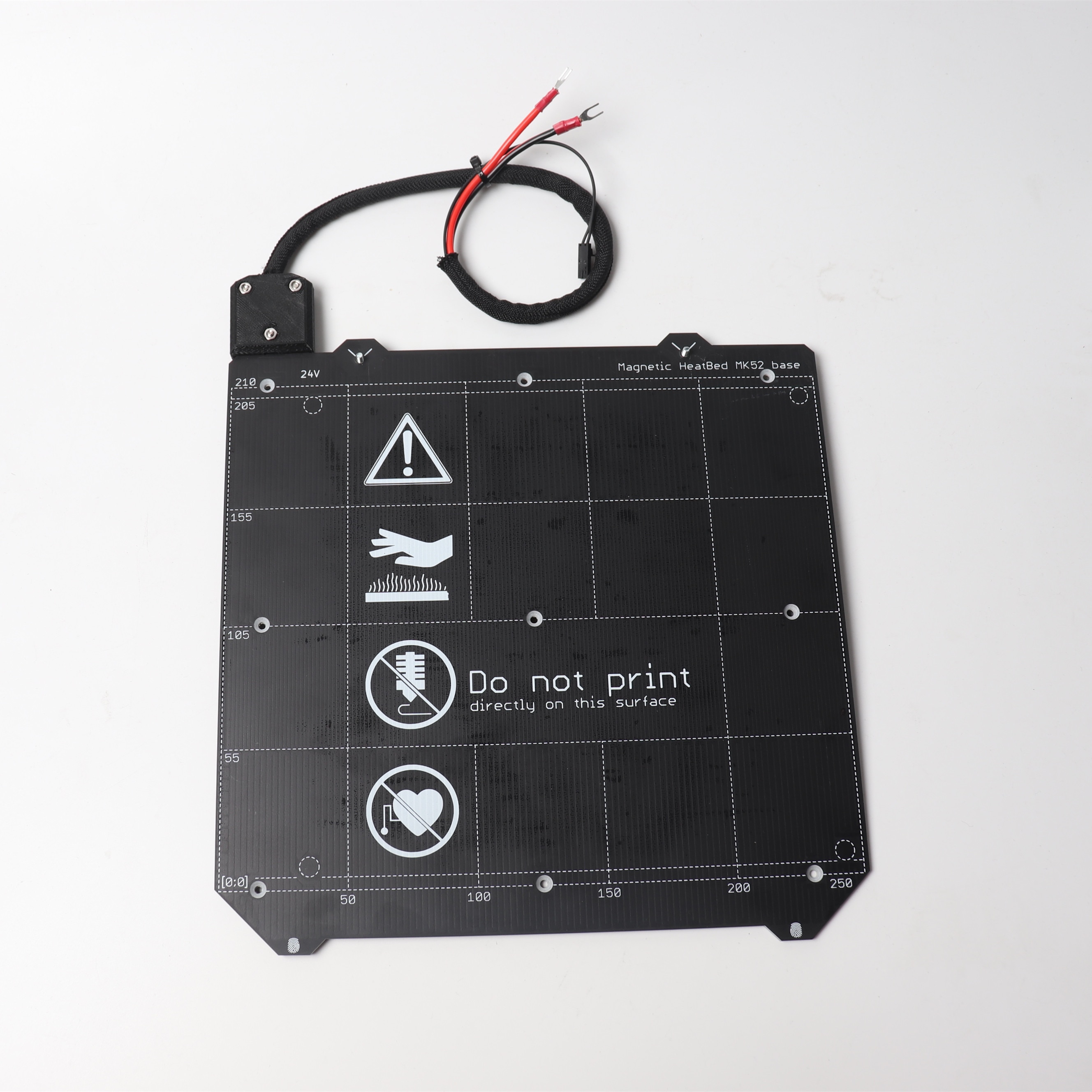 Prusa i3 MK3/MK3S 3d drucker MK52 erhitzt bett 24V montiert, N35UH magneten, Energie kabel, thermistor, textil hülse