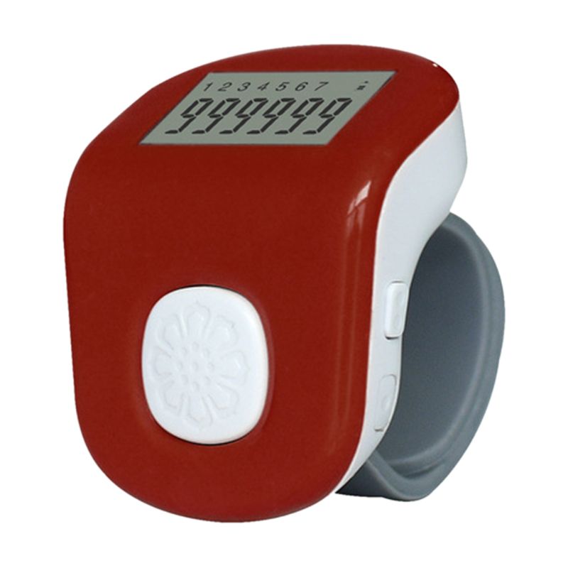 Contador de oraciones LCD de silicona recargable con 7 canales y 6 dígitos Y5LD: Rojo