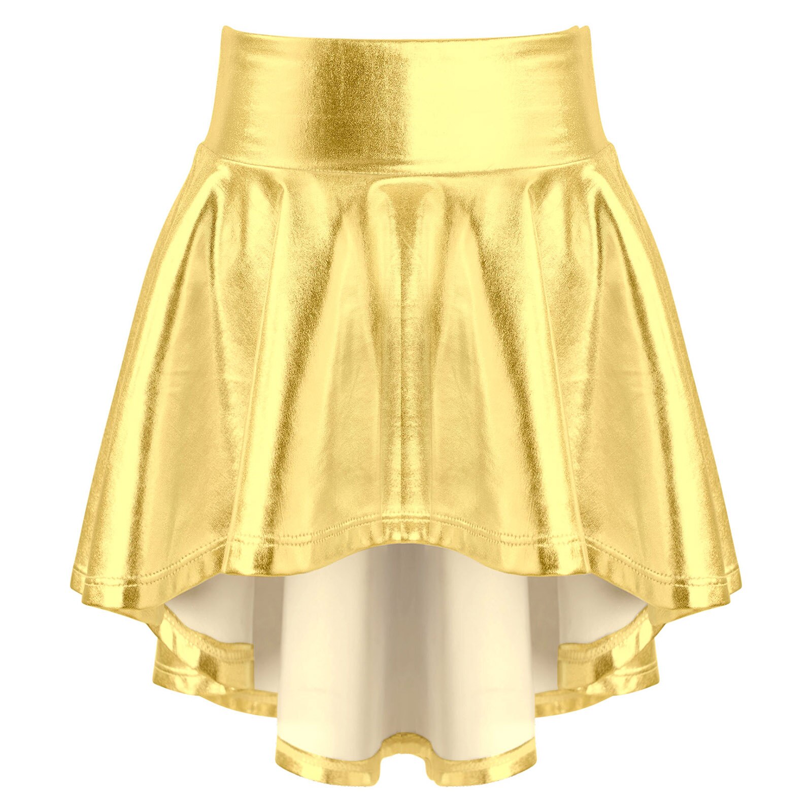Kids Girls Ballet Dance Skirt Children Gymnastics Workout Practice Leotard Dance Dress Ballet Dancing Performance Mini Skirt: Gold / 10
