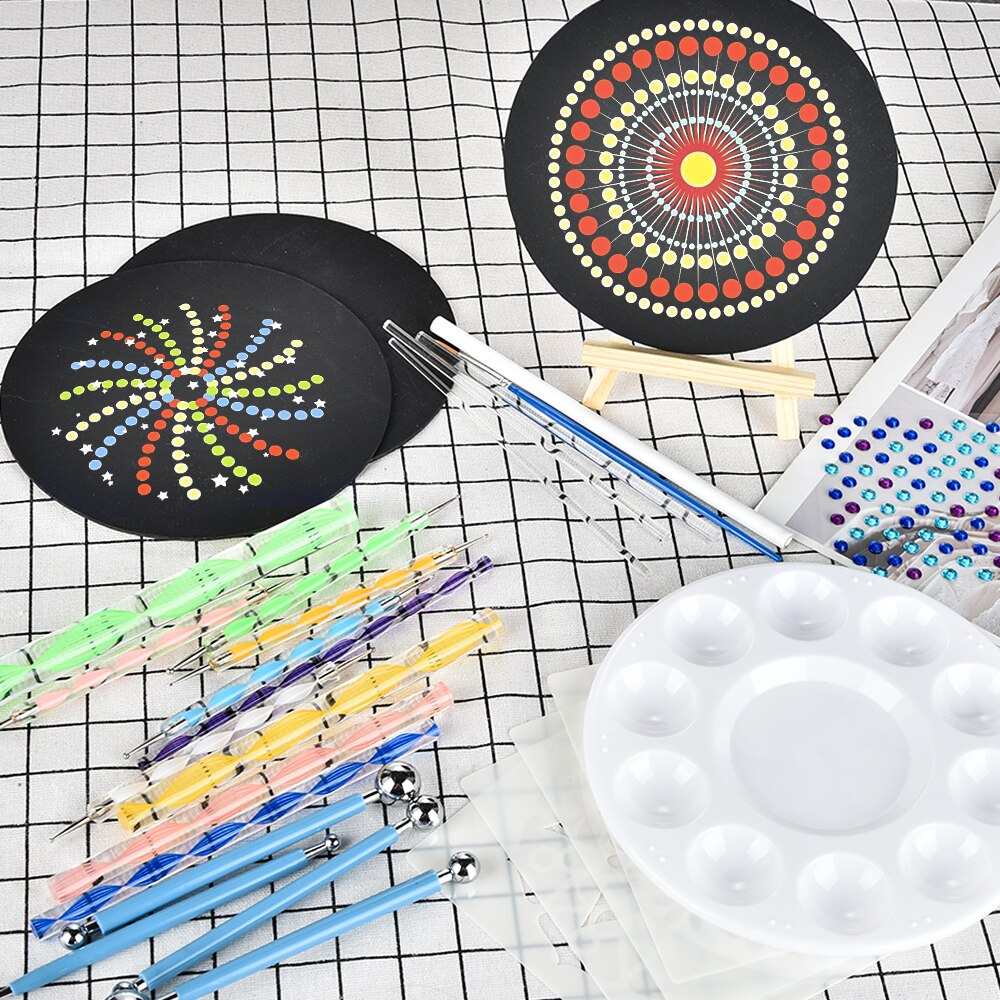 Mandala Dotting Tools Set DIY Stone Painting Tools for Painting Rock Stones Drawing Stencil Template Brush Art Craft Tool