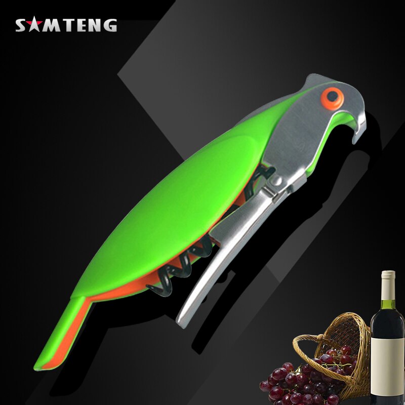 Draagbare multifunctionele rvs parrot wijn opener/wijnfles corkscrew Fabriek directe verkoop